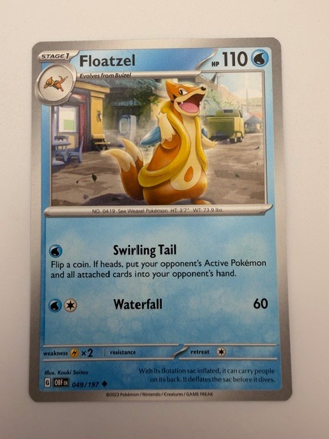 #049/197 Floatzel Normal Uncommon - Pokémon TCG SV03: Obsidian Flames NM
