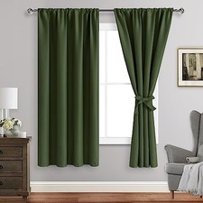 Blackout Curtains for Bedroom - Thermal 42"W x 63"L Pack of 2 Olive Green