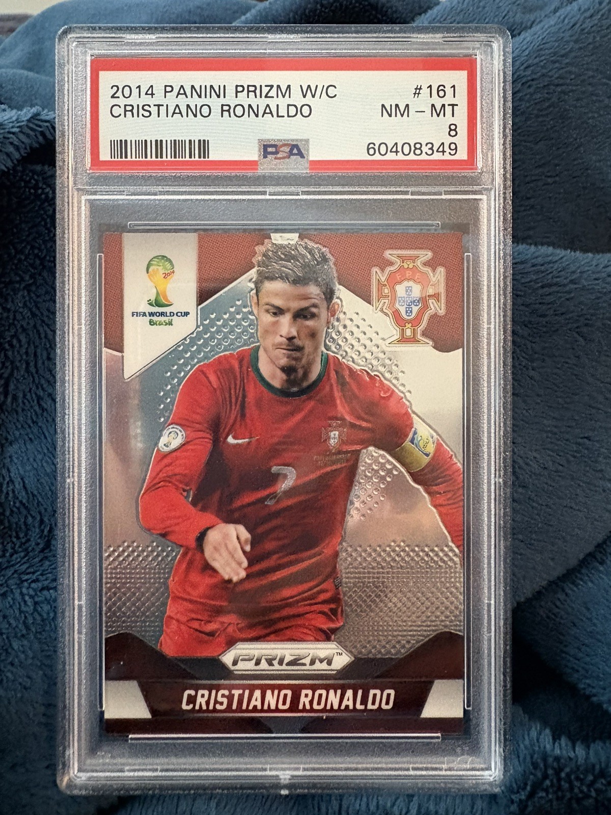 2014 PANINI PRIZM WORLD CUP CRISTIANO RONALDO #161 PORTUGAL PSA 8 NM MT