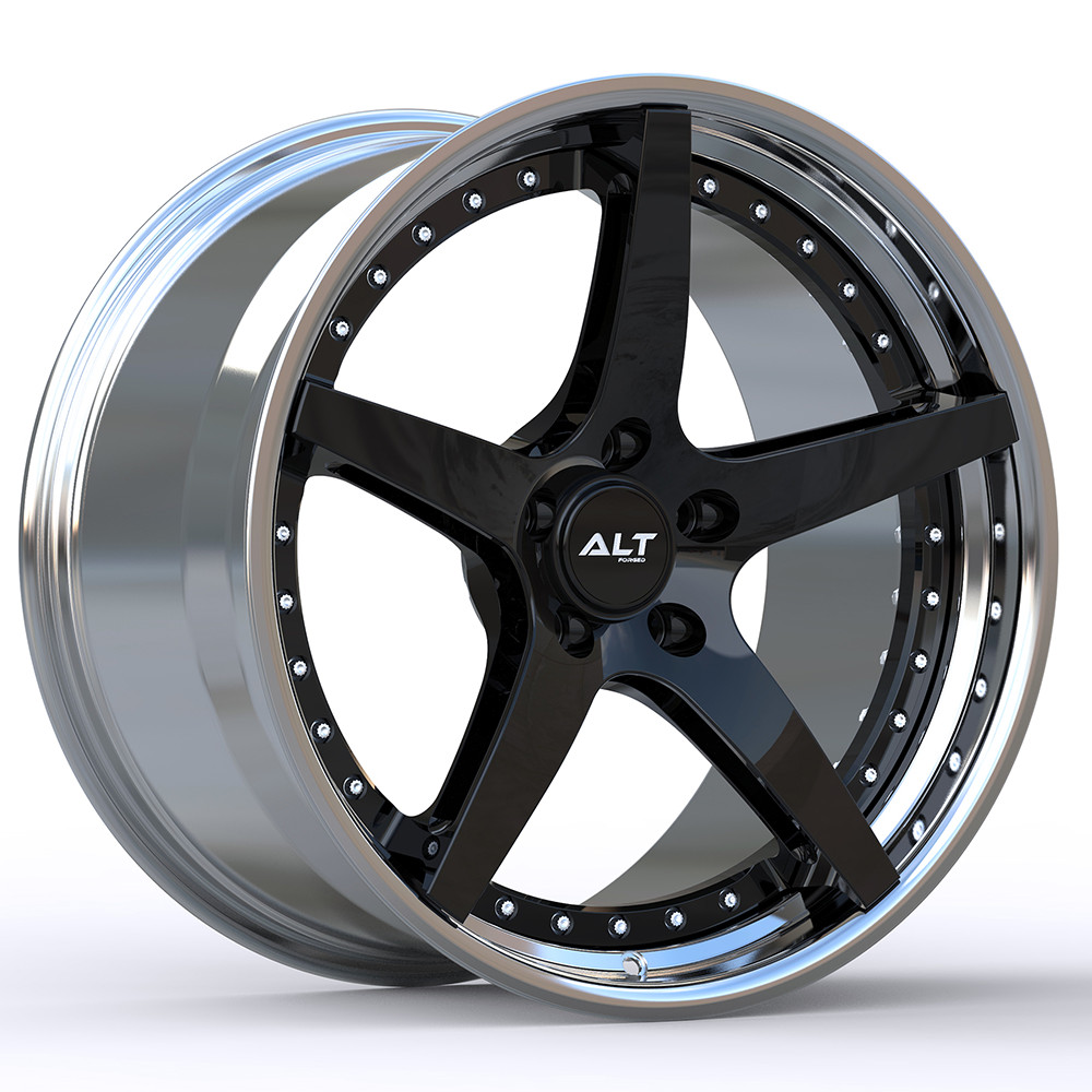 20"/20" ALT Forged DL25 Gloss Black Silver Lip Wheels for Audi R8 Gen 1