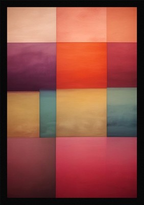 Weiches Farbfeld gerahmtes Wandbild Poster Leinwanddruck Bild