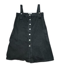 Urban Outfitters Denim Overall Black Jean Button Front Dress Size Small