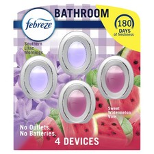 Febreze Bathroom Air Freshener, Odor-Fighting, Plug In Alternative, Air