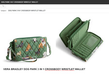 DOGS Vera Bradley Dog Park All 3 in One Crossbody Wristlet RFID Wallet NWT