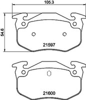 Hella 8DB 355 019-221 Bremsbelagsatz, Scheibenbremse FüR Renault