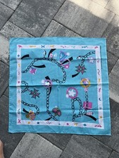 Vintage Wamcraft Bandana Handkerchief New Purple Blue Charms And Jewels