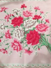 Beautiful New Pink CARNATIONS Floral Handkerchief Hankie 