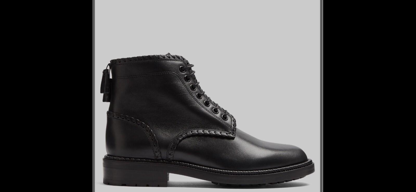 Stivaletti da combattimento stringati Saint Laurent William 20 punti frusta in pelle alla caviglia $1195 41