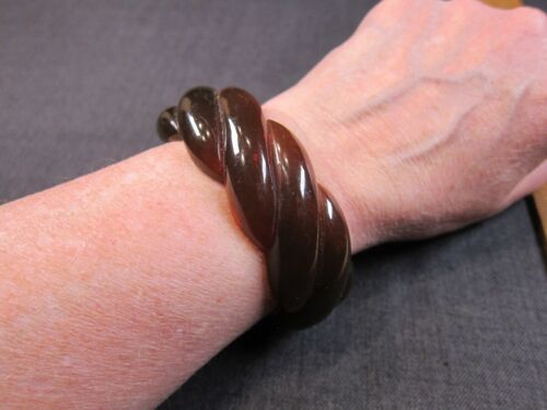 NICE J.Crew carved resin faux tortoise shell cuff bracelet S/M - Picture 1 of 6