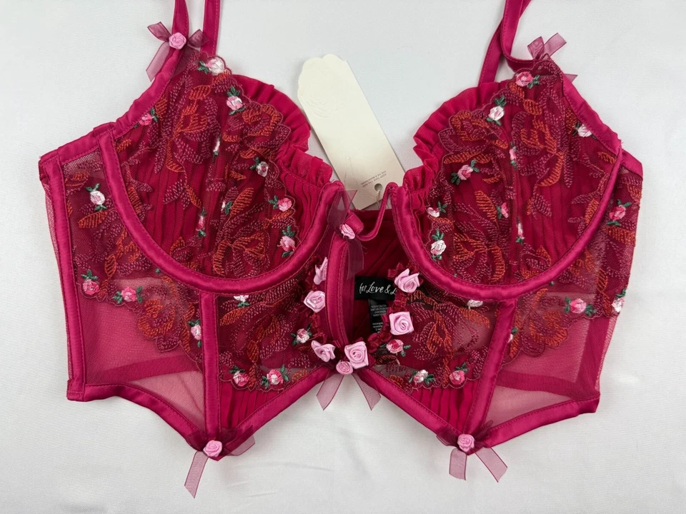 Nuevo con etiquetas For Love And Lemons Colette Bustier Borgoña talla M Foto 3 de 4