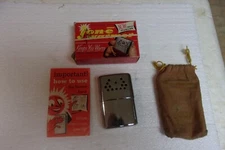 VINTAGE 1950's Jon-E HAND POCKET WARMER—ORIGINAL BOX/INSTRUCTION BOOK/FELT BAG