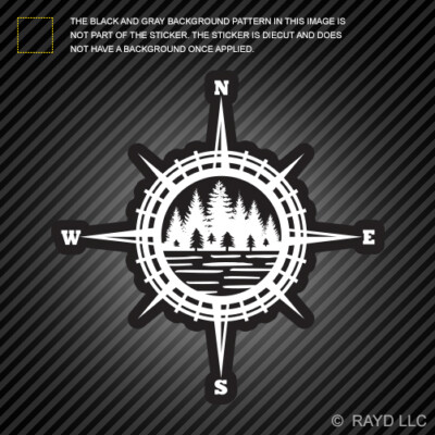 Compass Sticker Decal Vinyl camping outdoors explore rv overland ...