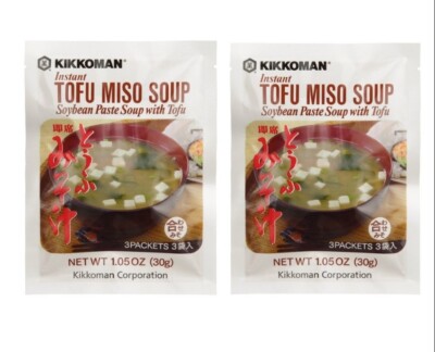 Kikkoman Instant TOFU MISO Soybean Paste Soup w/ Tofu 1.05oz (30g) Pack of 2