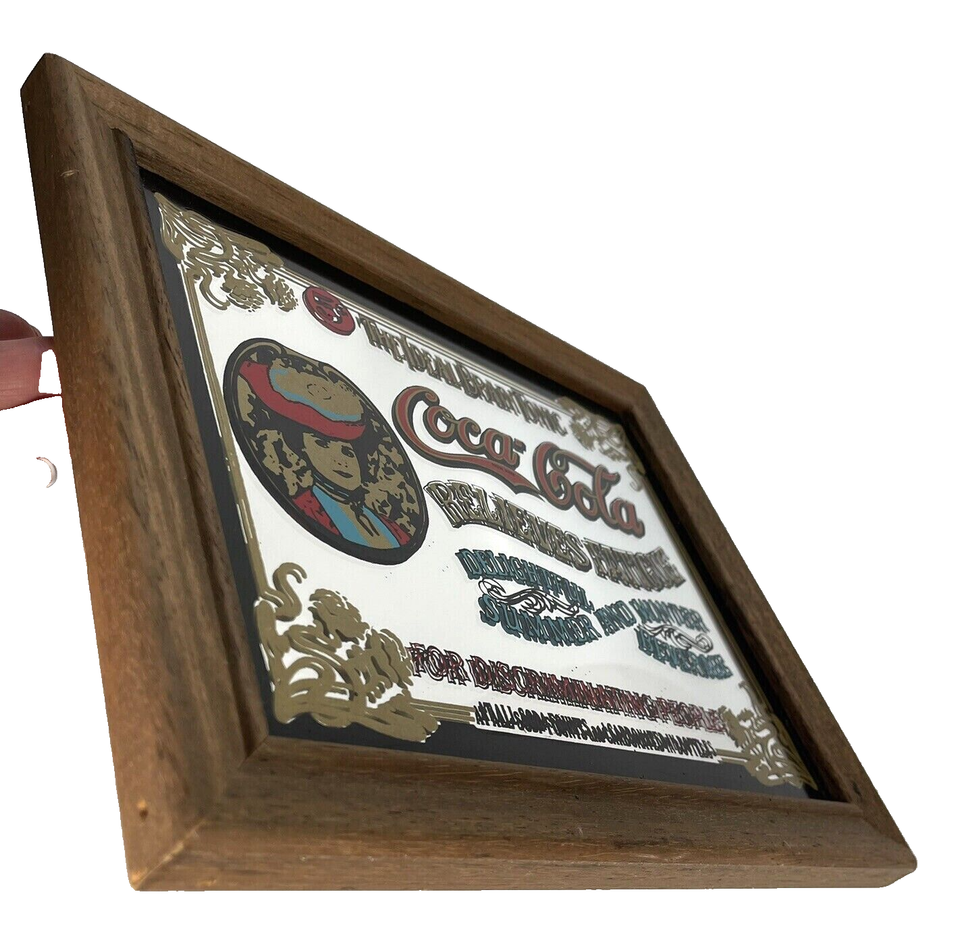 Vintage Coca Cola The Ideal Brain Tonic Mirror Wall Sign Hanging