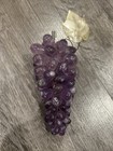 Vintage Grape Cluster Amythest Grapes w/ Metal Leaf MCM 7” — photo 1