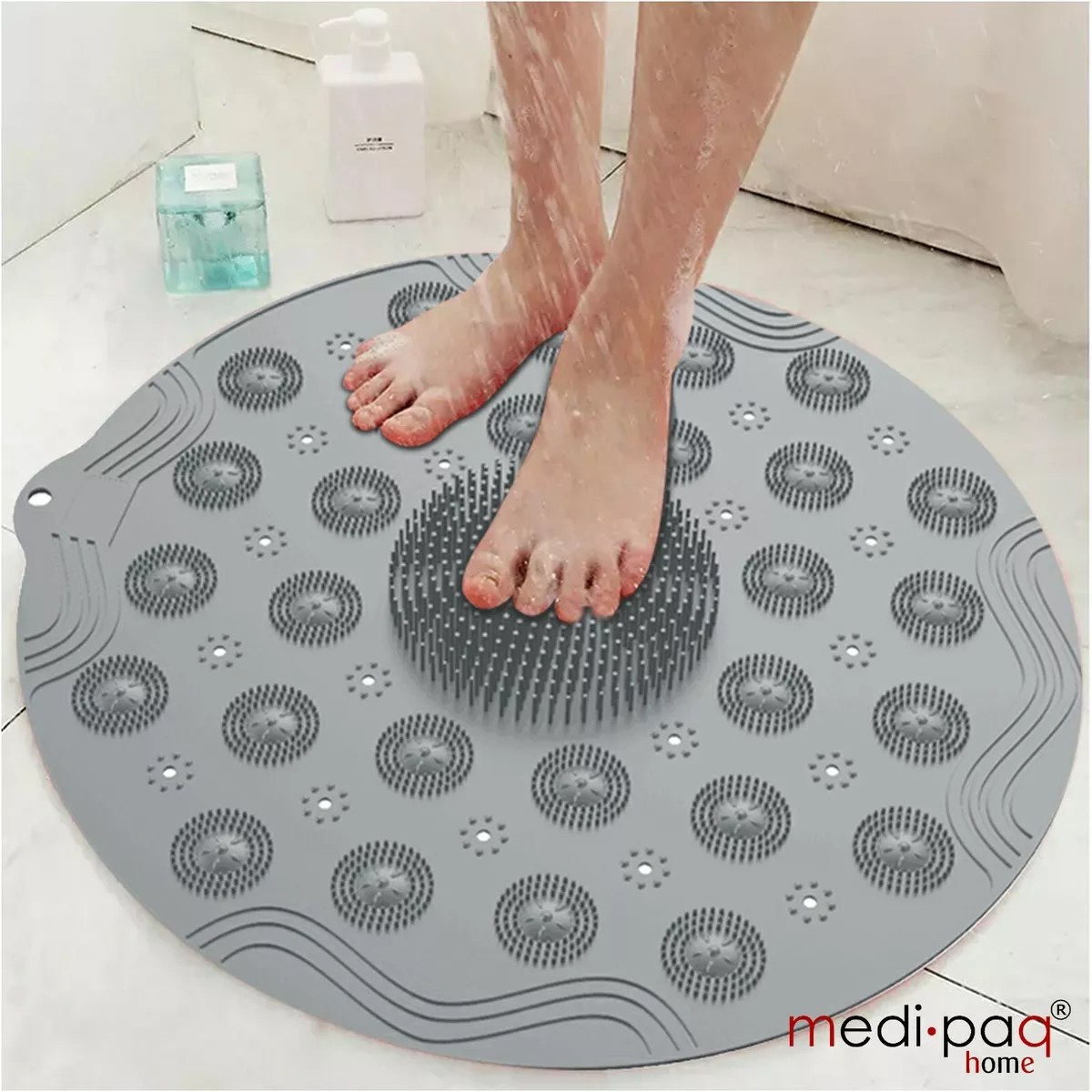 1pc Bathroom Anti-slip Mat Shower Room Washroom Bath Mat Tpe Massage Floor  Mat