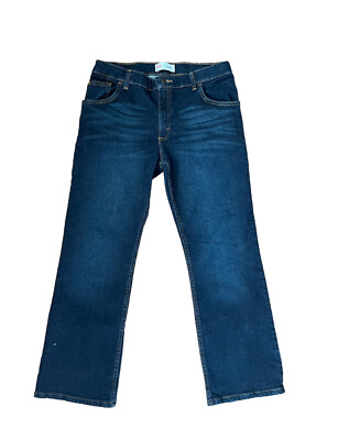 Wrangler Husky Jeans Size 16 Dark Blue Bootcut Regular Fit Denim