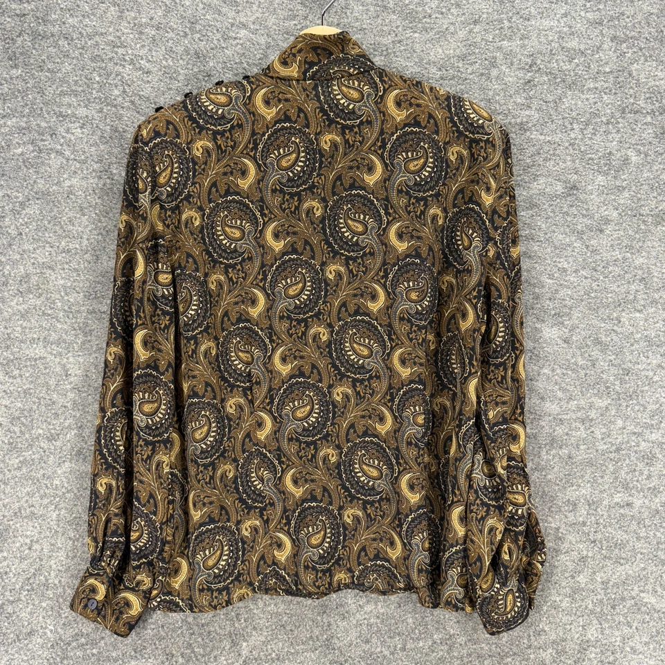 Blusa Rena Rowan Mujer 10 Marrón Geométrica Cuello Alto Manga Larga Pullover Informal Foto 2 de 4