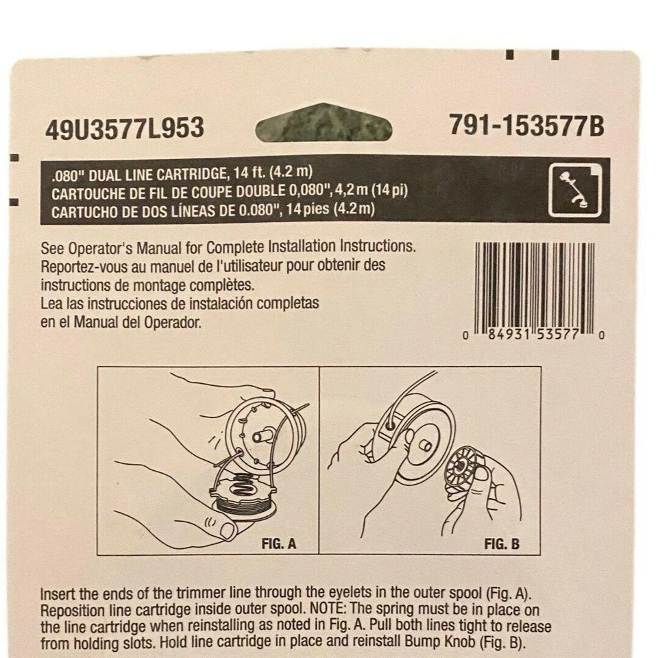 MTD Genuine Parts .080" Splitline 14ft Dual Line Trimmer Replacement Cartridge - Image 4 of 4