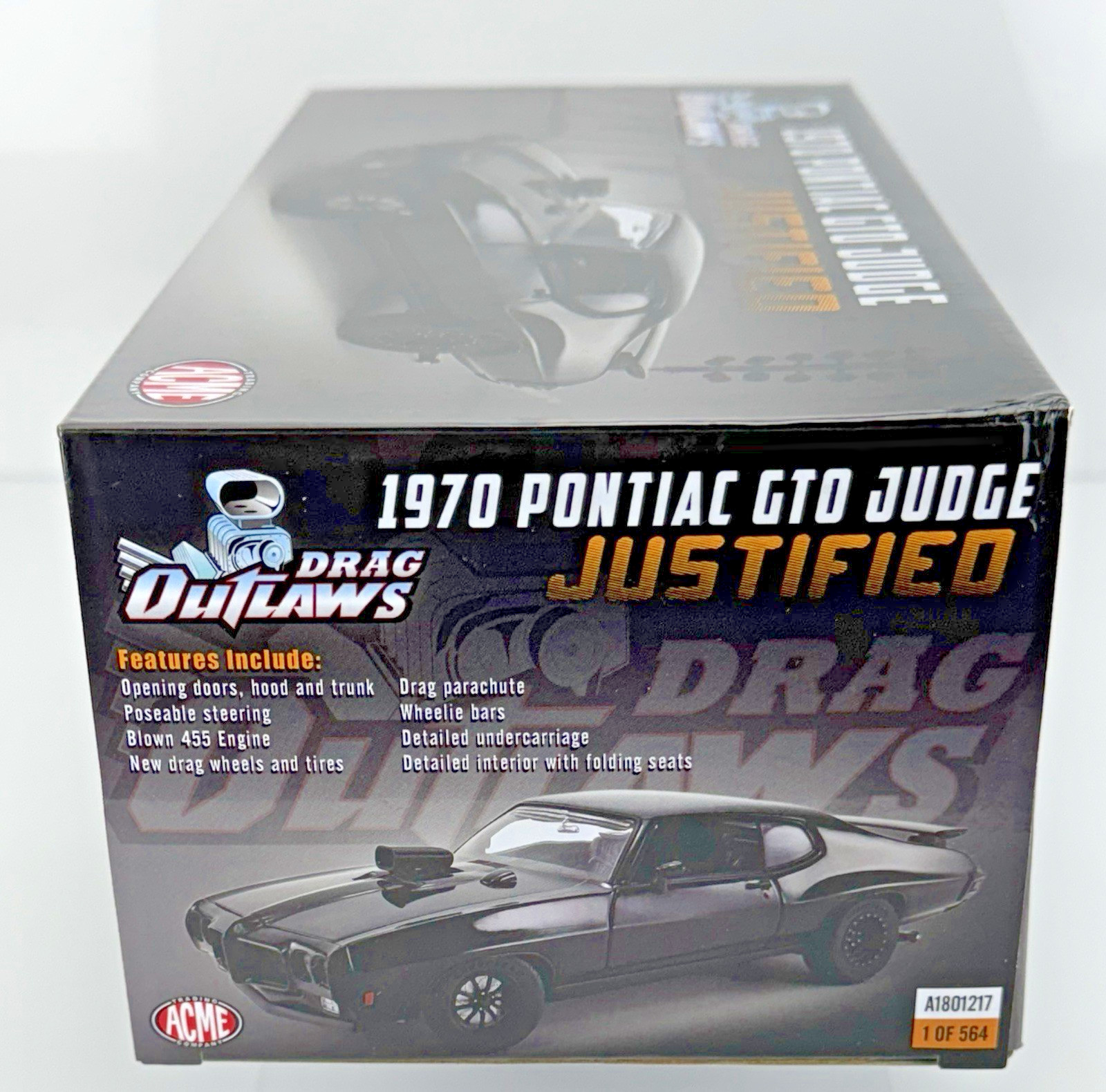 ACME Drag Outlaws 1:18 1970 Pontiac GTO Judge Justified Item #A1801217 NEW