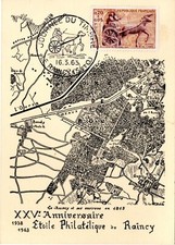1378  + FDC   CARTE    1er JOUR   JOURNEE DU TIMBRE 1963     LE  RAINCY.