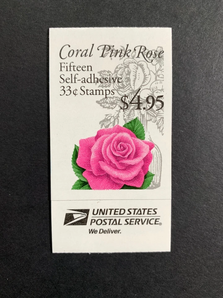 U.S. Stamps 33¢ Pink Rose Booklets (2 Types). SC #3052d (S222) & BK242B (Sealed) - Image 3 of 3