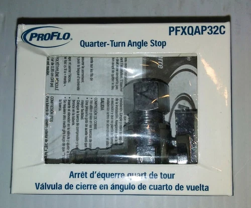 PROFLO PFXQAP32C, 5-PACK, QUARTER TURN ANGLE STOPS, 1/2"PEX x 3/8COMP, FREE SHIP - Picture 3 of 5
