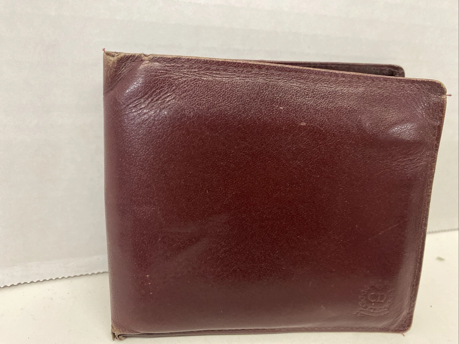 Portefeuille homme Christian Dior vintage bi pli CUIR MARRON 