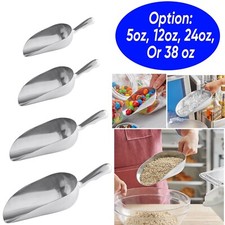 One-Piece Aluminum Scoop Foodservice Round Bottom Bar Ice Flour Utility Scoop