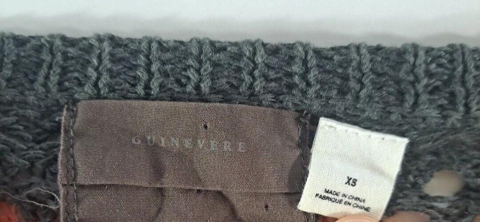 Cárdigan Anthropologie Ginebra Mujer Lino Mohair Mezcla Lana Gris Rojo XS Foto 4 de 4