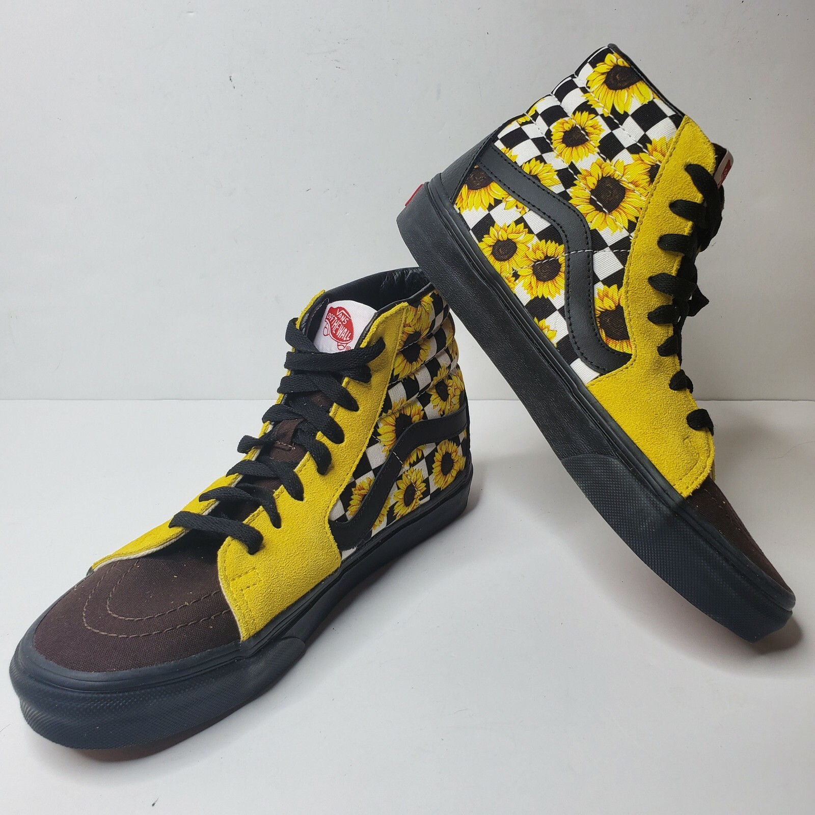 yellow checkered sunflower vans