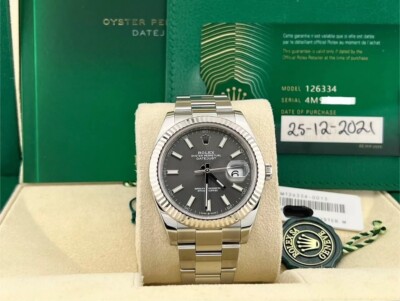 Rolex Datejust 41 126334 Slate Rhodium Dial Stainless Steel Box Paper