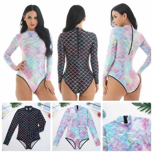 Uswomen Long Sleeve Uv Sun Protection Rash Guard One Piece Swimsuit Bathing Suit Ebay
