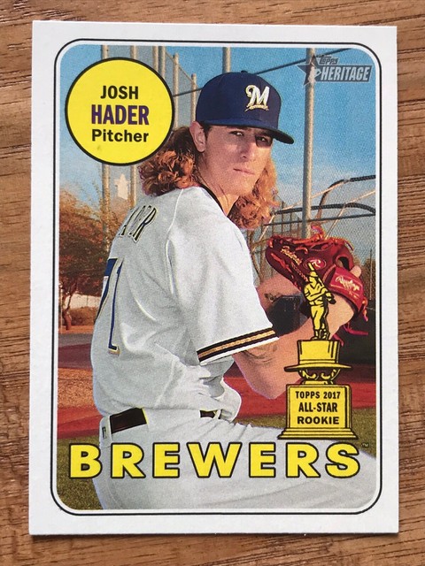 2018 TOPPS HERITAGE JOSH HADER ALL STAR ROOKIE BASEBALL CARD No 150 