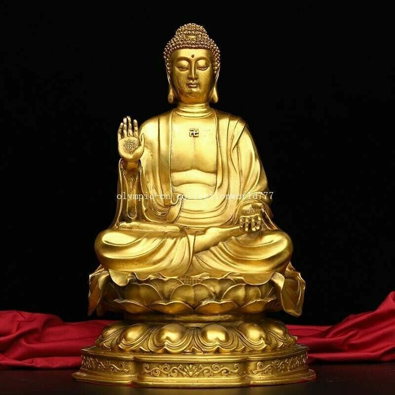 9 inch brass home feng shui buddhism Sakyamuni tathagata buddha