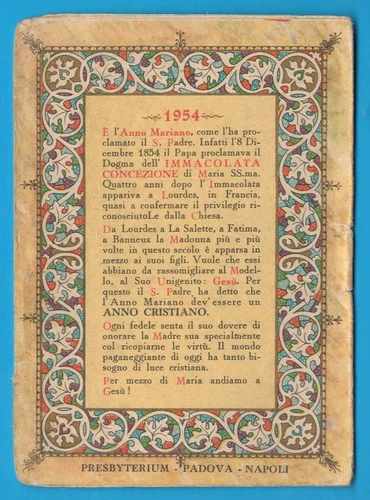 Anno Mariano 1954 Immacolata Concezione Calendarietto 8 Pagine Anno 1954 MA022 - Foto 5 di 5