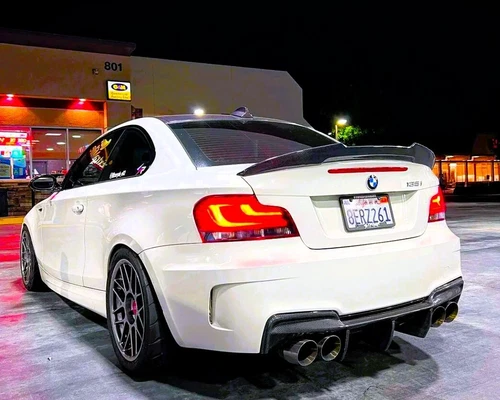 BMW 1 Series Coupe E82 1M Gloss Black Rear Hick Kick PSM Ducktail Spoiler Wing - Picture 7 of 9