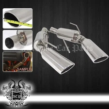 For 05-09 Mustang 4.6 S/S Dual Axle Back Exhaust Kit 63mm Piping 4" Muffler Tips