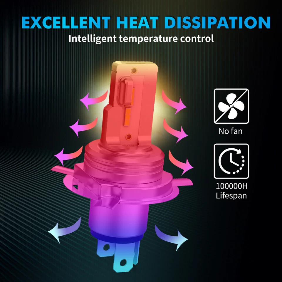 9003 H4 Bombillas LED AC/DC 12V Blanco Para Zero DS ZF11.4 ZF8.5 2013 2014 Foto 4 de 4