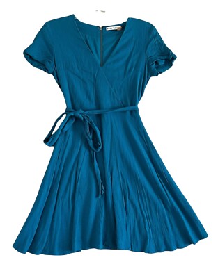 green emerald velvet dress Alice+Olivia Kylan Puff Sleeve Mini Dress in Emerald