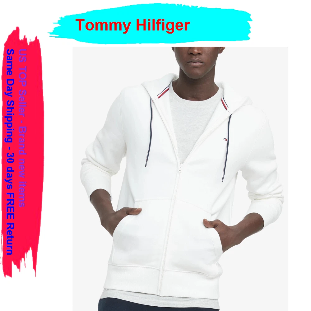 Tommy Hilfiger Men&#039;s Zip-Up Hoodie White Size XXXL | eBay