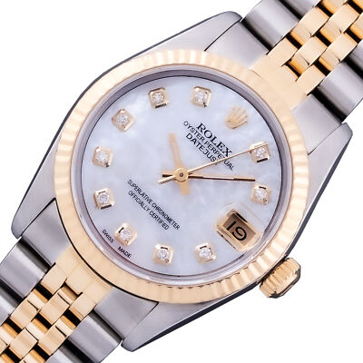Rolex Mid-Size Datejust 68273 Steel and 18K Yellow Gold MOP
