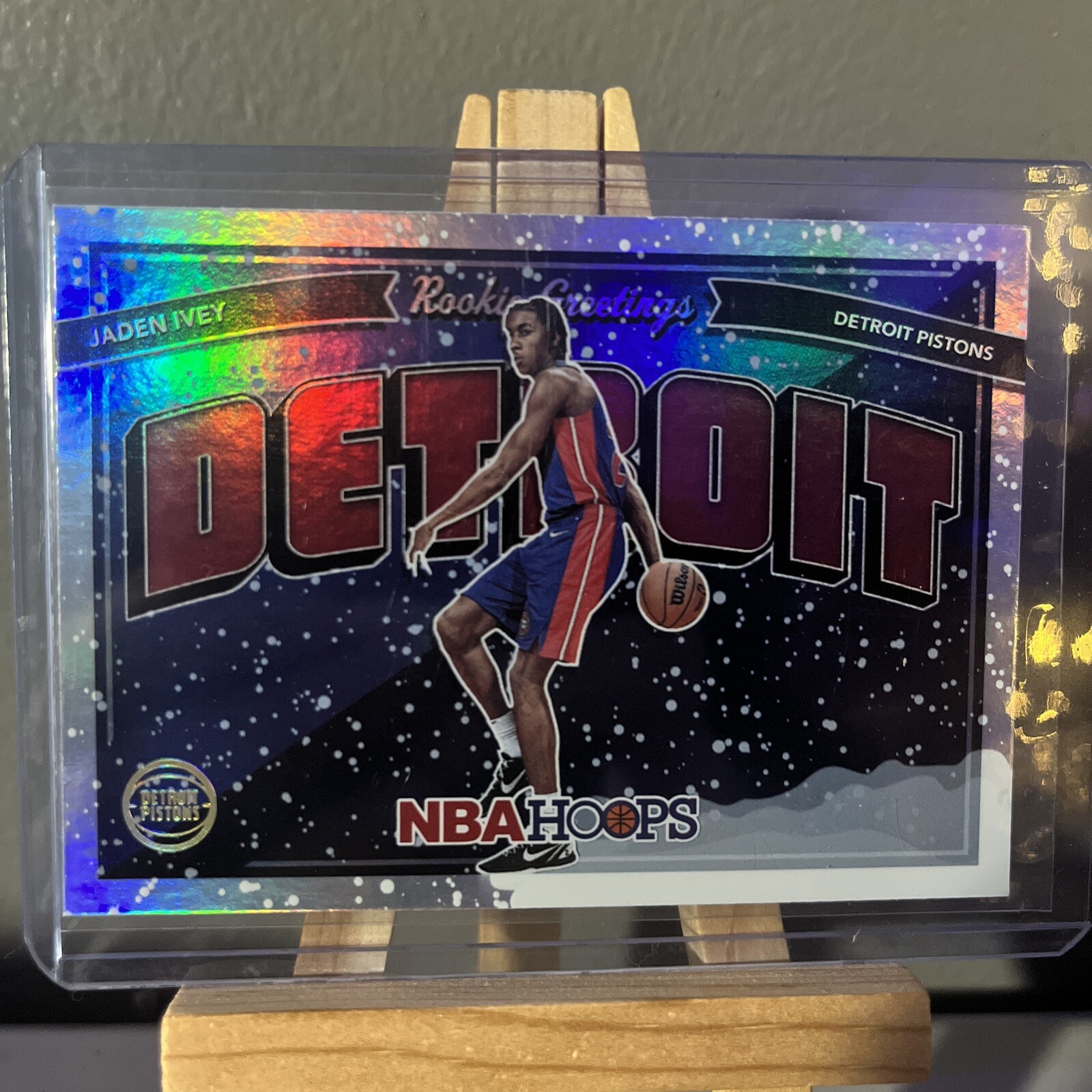2022-23 NBA Hoops Rookie Greetings Holo Winter Jaden Ivey #5, SP Parallel