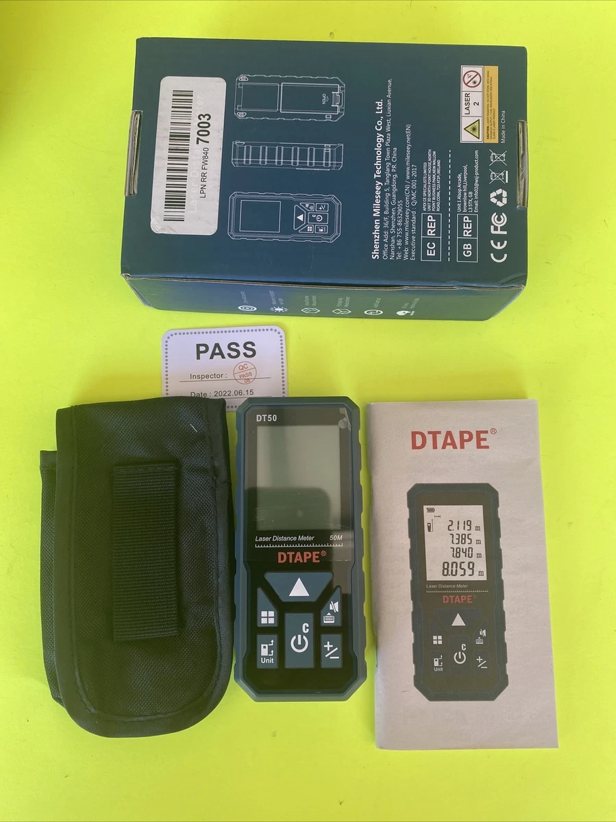 Laser Measure DTAPE DT50 Laser Distance Meter 50M Portable Handle Digit