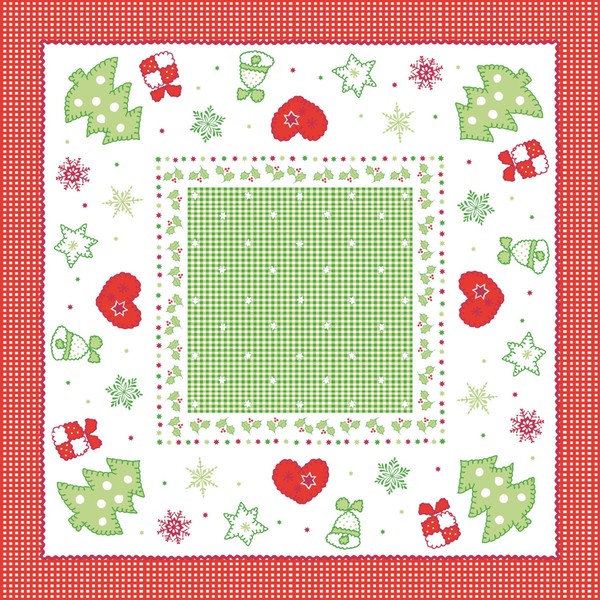 Tischdecke Christmas In Rot-GrüN Aus Linclass® Airlaid 80 X 80 Cm, 20 StüCk-image