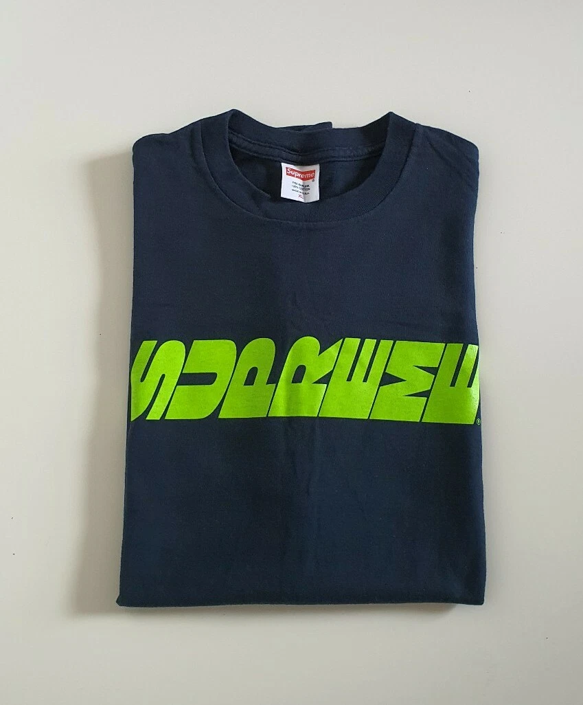 Tee shirt SS12 Supreme Sideways logo taille XL bleu marine horizontal très rare vintage