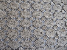 Vintage Handmade Crochet Lace Spinning Wheels Tablecloth Bedspread Cover 66x117"