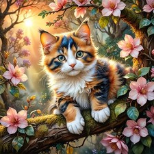 Cat Full Drill Diamond Art Kit for Adults 12 x 12 Inch