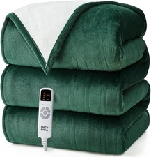 EHEYCIGA Electric Heated Blanket Throw - 9 Heating Levels, 10 Hours Auto Off, So