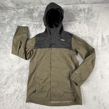The North Face DryVent Jacket Boys Large 14/16 Green Black Hooded Rain Shell